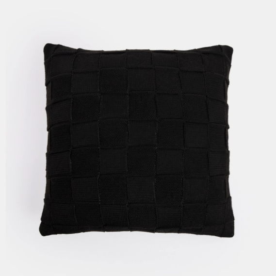 立體方格針織抱枕 