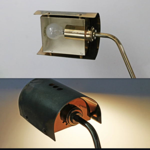 大理石座銅桌燈 