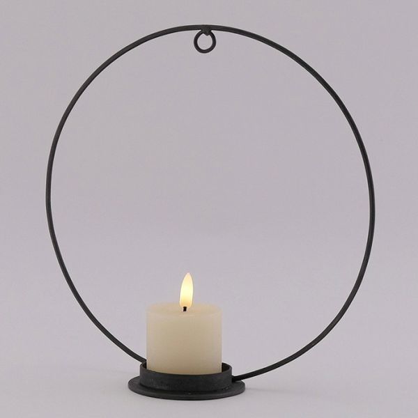 金屬可吊掛環型燭台/置物架 