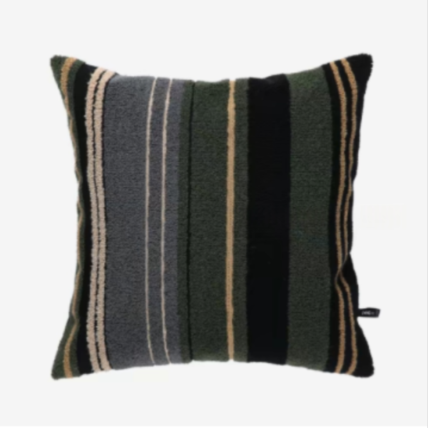 綠混色條紋抱枕 