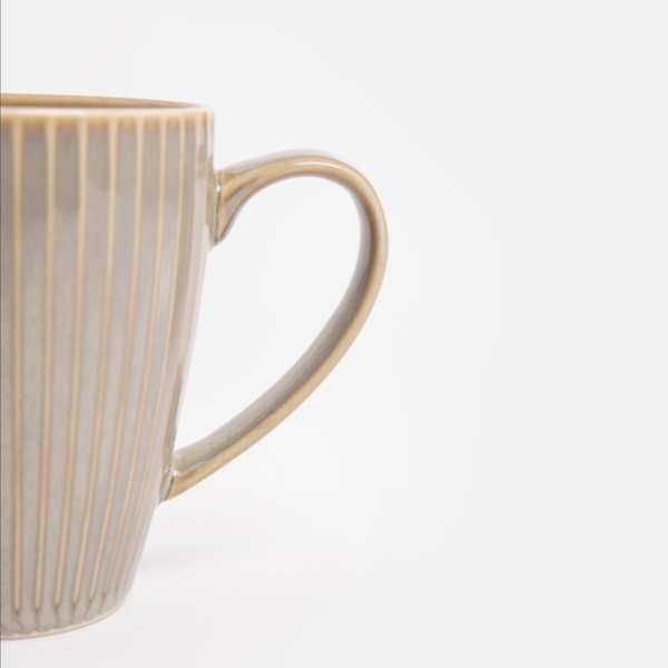 刻紋灰陶瓷馬克杯 
