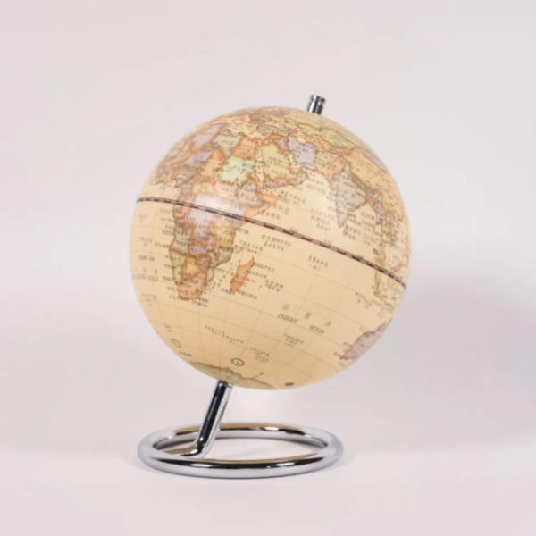 仿古鍍鉻底座地球儀 
