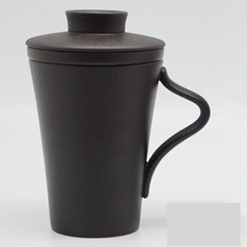 黑色陶瓷泡茶杯 