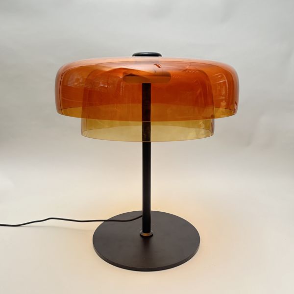 雙層橘色玻璃桌燈 