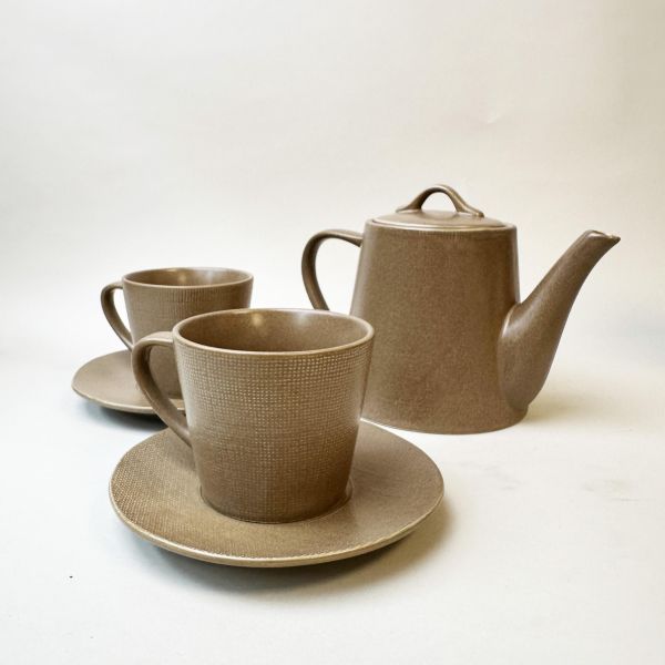壓紋卡其杯壺組 