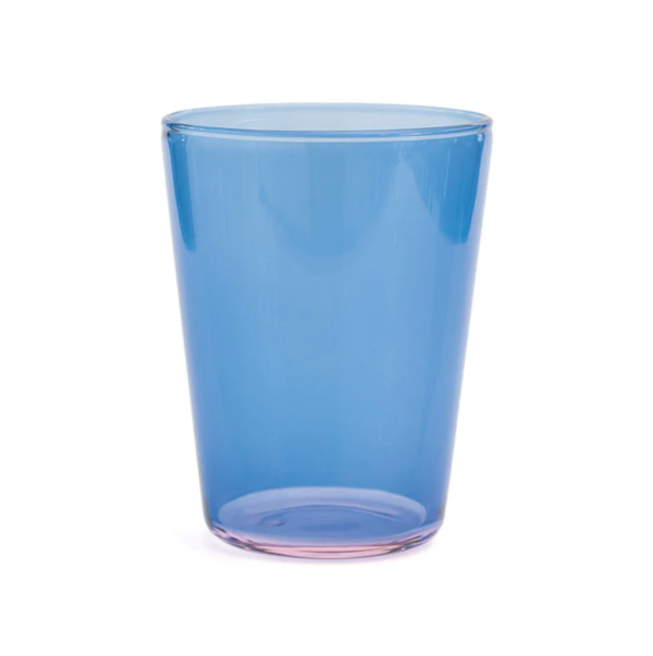 藍粉雙色玻璃水杯 