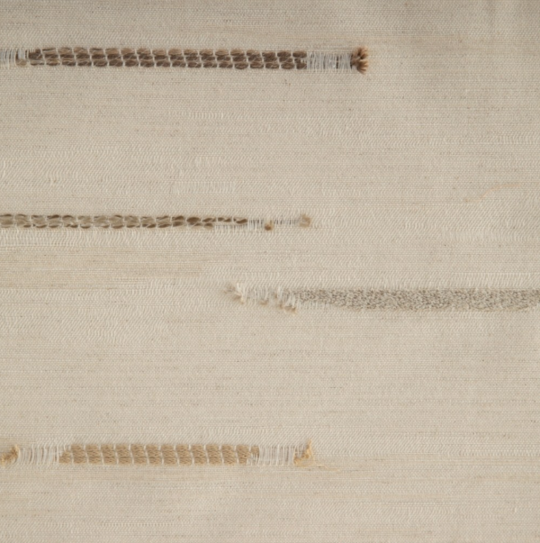 橫向織紋米白棉麻桌旗 