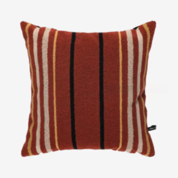 紅混色條紋抱枕 