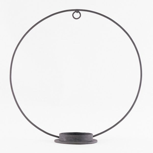 金屬可吊掛環型燭台/置物架 