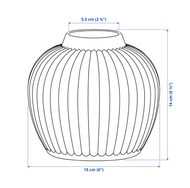 乳白釉直紋胖花瓶 