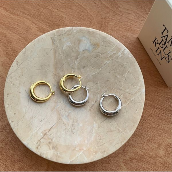 925銀針 經典小胖圈耳扣 