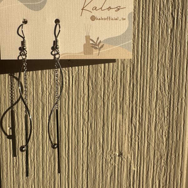 925銀針 優雅極細線形流蘇耳環 