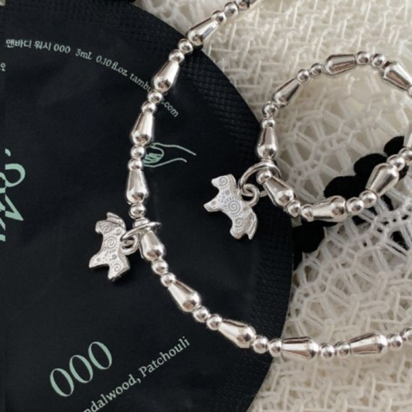 925純銀 素銀小馬好運手鍊 