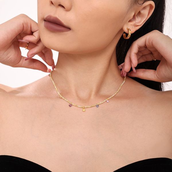 多巴胺鋯石串珠項鍊 