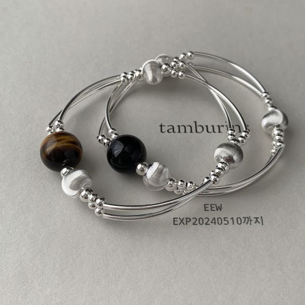 925純銀 個性天然石串珠雙層手鍊 