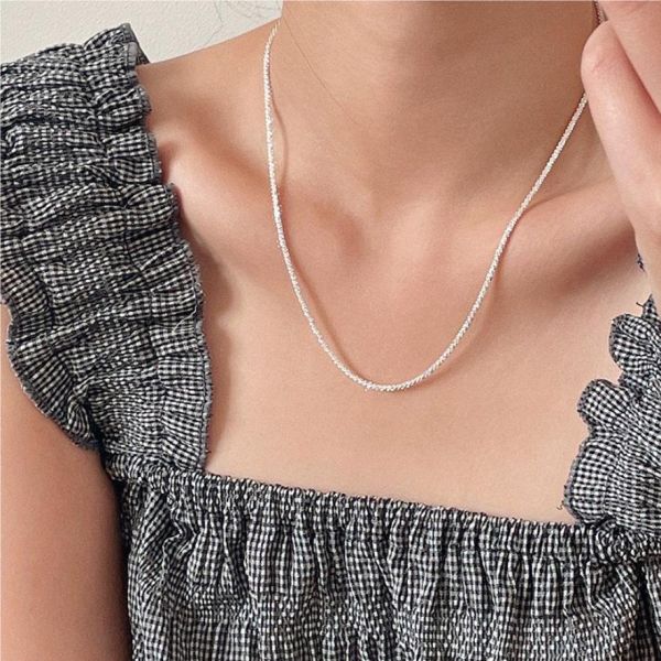 925純銀 波光粼粼素銀項鍊 