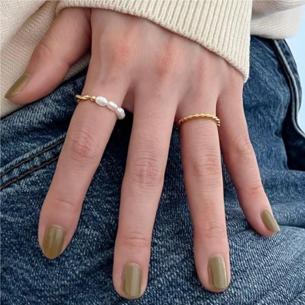 925純銀 個性小眾淡水珍珠拼接戒指 925純銀,純銀飾品,戒指,珍珠戒指
