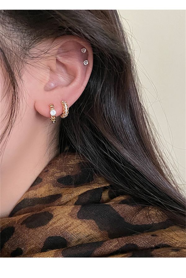 925銀針 經典鏤空花邊耳扣 