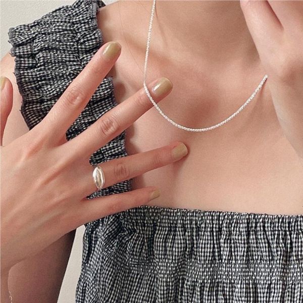 925純銀 波光粼粼素銀項鍊 