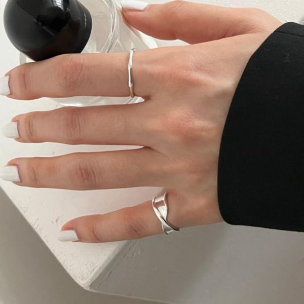 925純銀 經典扭轉造型戒指 