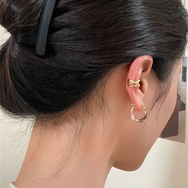 925銀針 美拉德色滴釉圓圈耳扣 