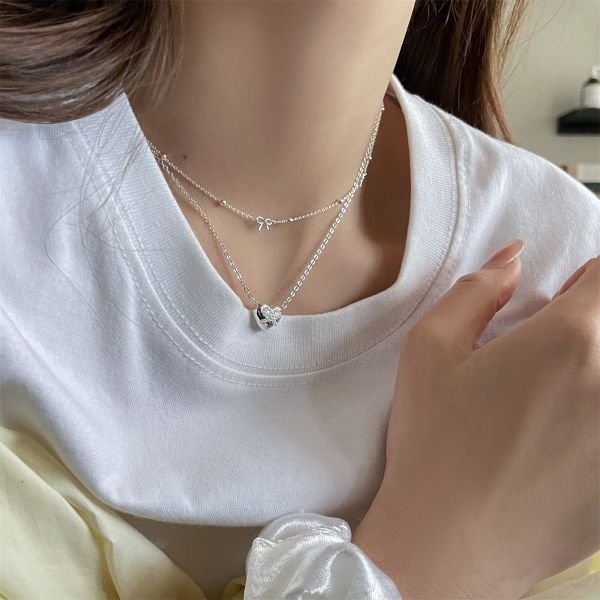 925純銀 百搭小緞帶細款鎖骨鍊 