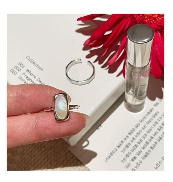 925純銀 經典長型貝殼戒指 