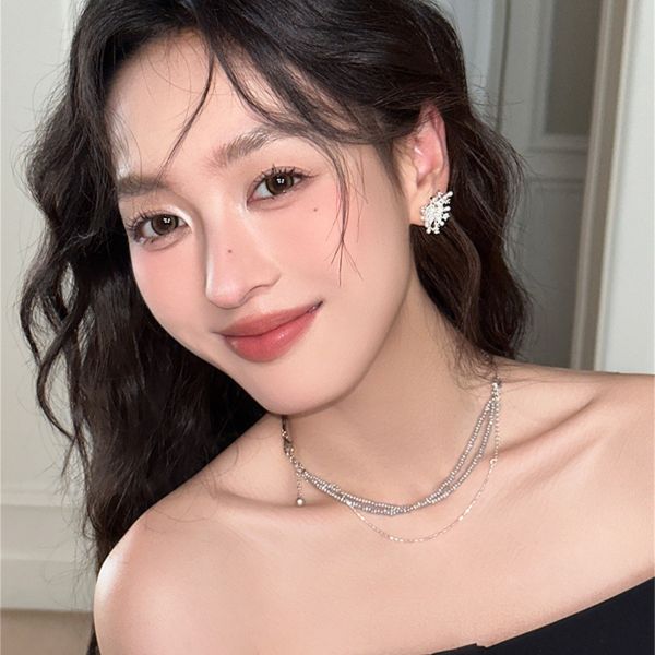 925銀針 不規則煙花珍珠造型耳環 