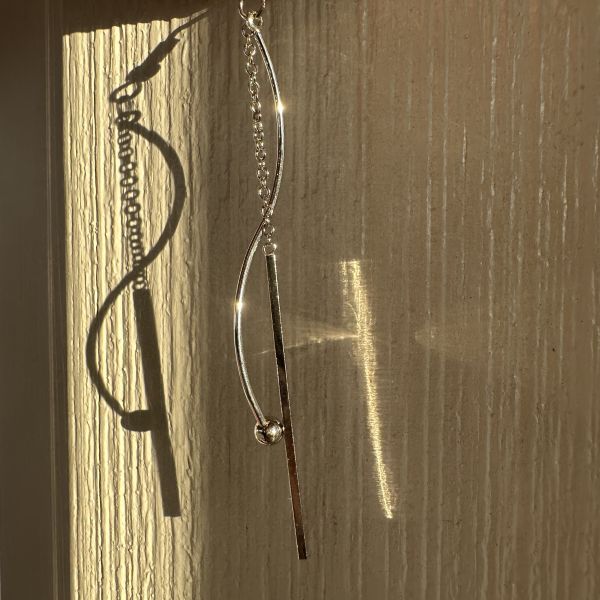 925銀針 優雅極細線形流蘇耳環 