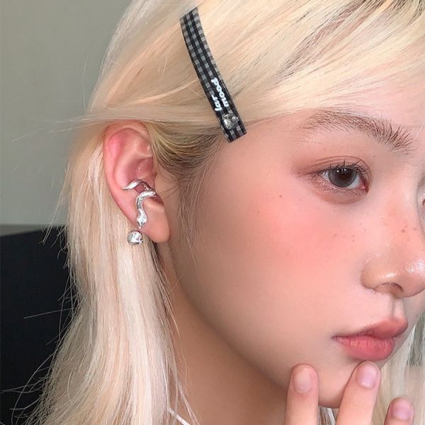 925銀針 童趣小蛇蘋果造型耳環 