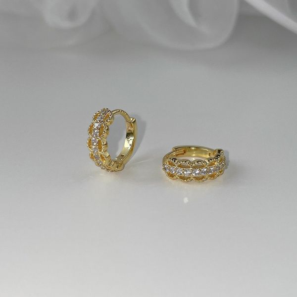 925銀針 經典鏤空花邊耳扣 