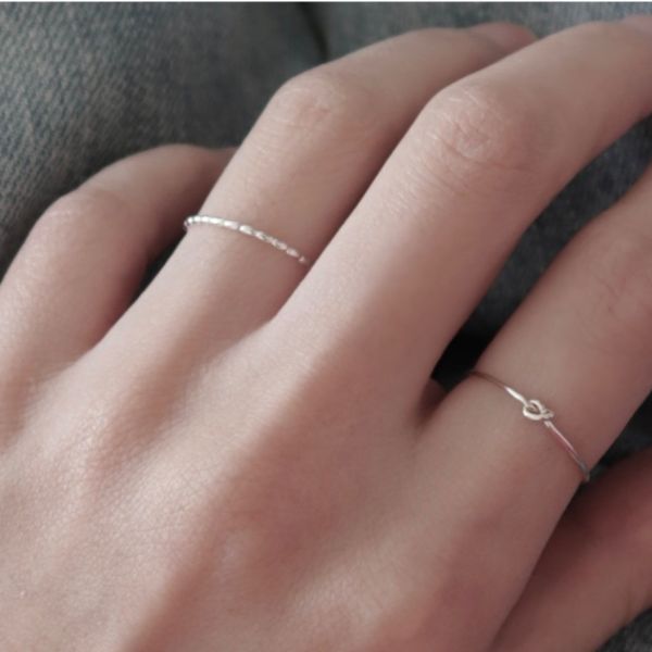 925純銀 極細橄欖珠閉口戒指 