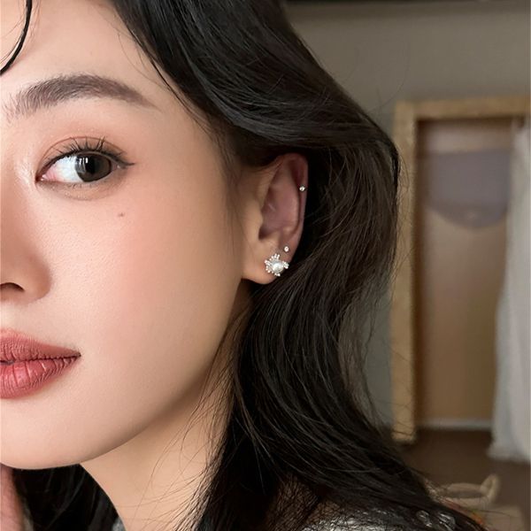 925銀針 法式巴洛克珍珠耳釘 