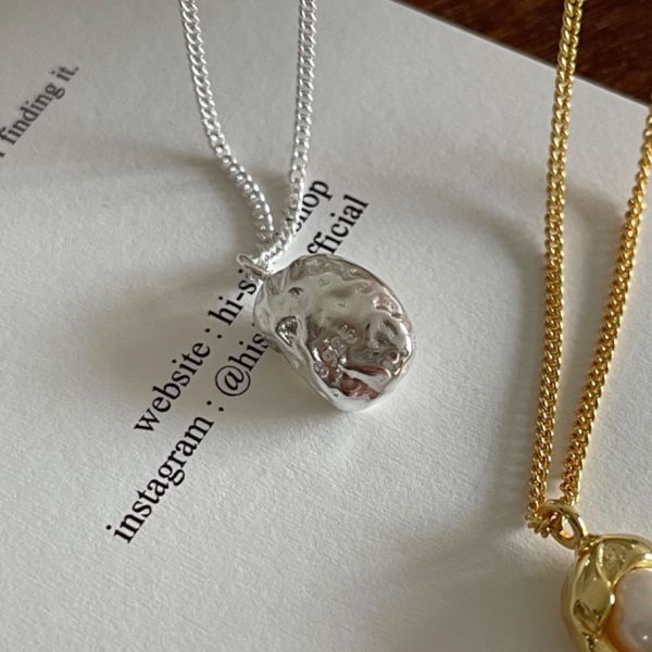 925純銀 不規則豌豆珍珠項鍊 