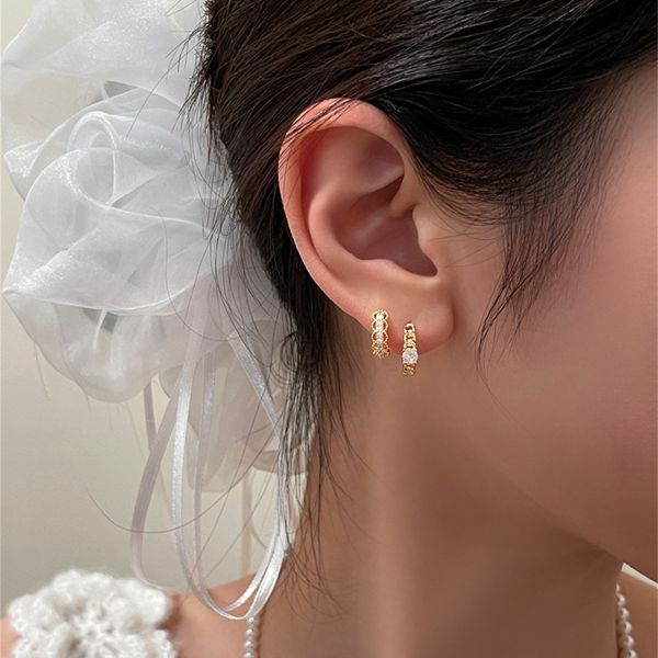 925銀針 經典鏤空花邊耳扣 