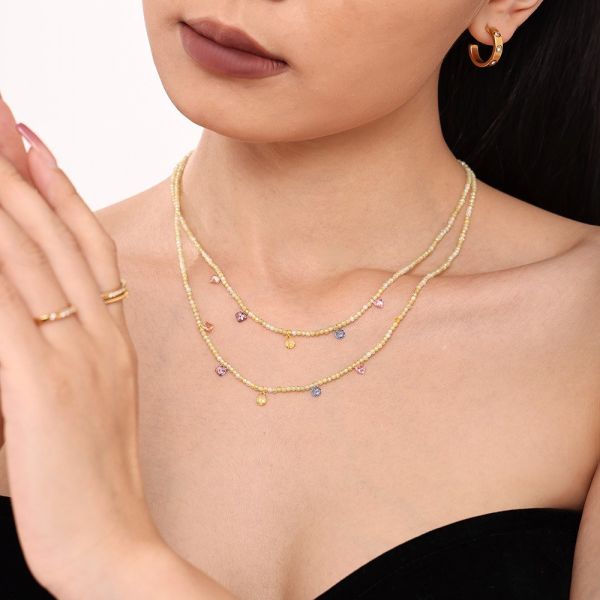 多巴胺鋯石串珠項鍊 