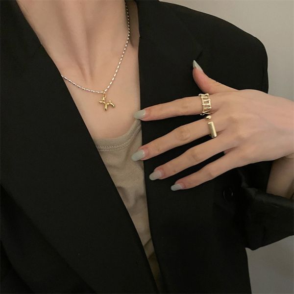 925純銀 金色氣球狗橄欖珠項鍊 