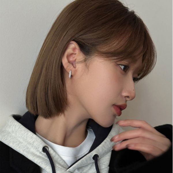 925銀針 半圈滿鑽鋯石耳扣 