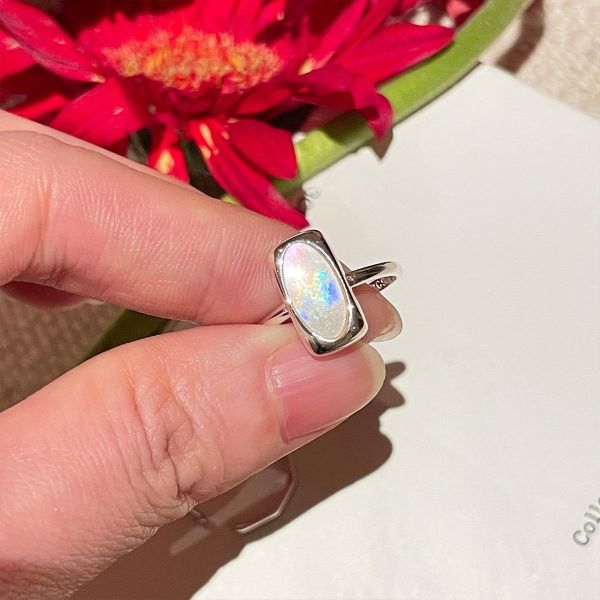 925純銀 經典長型貝殼戒指 