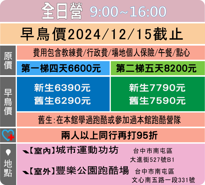 2025兒童跑酷冬令營(二)2/3~7 兒童跑酷冬令營 空翻    冬令營