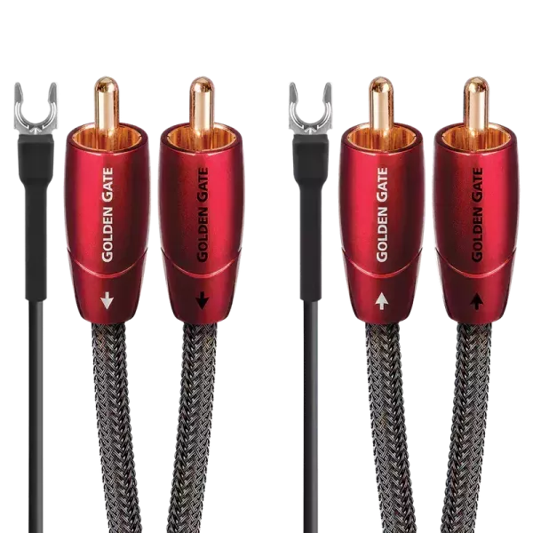 AudioQuest Golden Gate RCA 唱盤訊號線 1.5M AudioQuest Golden Gate,Golden Gate唱盤訊號線,Golden Gate RCA,AudioQuest唱盤線,PSC實心銅,RCA唱盤訊號線,黑膠唱盤訊號線