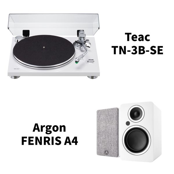 黑膠入門標準組合 | TEAC TN-3B-SE 黑膠唱盤＋Argon ENRIS A4 主動式喇叭 