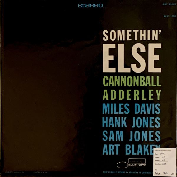 Cannonball Adderley – Somethin' Else二手老膠1LP 