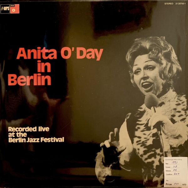 Anita O'Day – Anita O'Day In Berlin, Recorded Live At The Berlin Jazz Festival 二手老膠1LP 