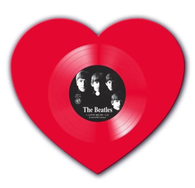 披頭四 The Beatles · Love Me Do / PS.I Love You - 心形彩膠1LP 