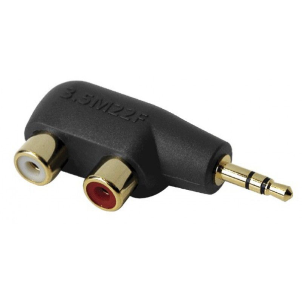 AudioQuest Hard Mini/RCA Adaptor 3.5mm 轉 RCA 轉接頭｜3.5mm 公頭轉雙 RCA 母頭 AudioQuest Hard Mini RCA,Hard Mini RCA Adaptor,3.5mm轉RCA,3.5mm公轉RCA母,雙RCA母轉接頭,AudioQuest轉接頭