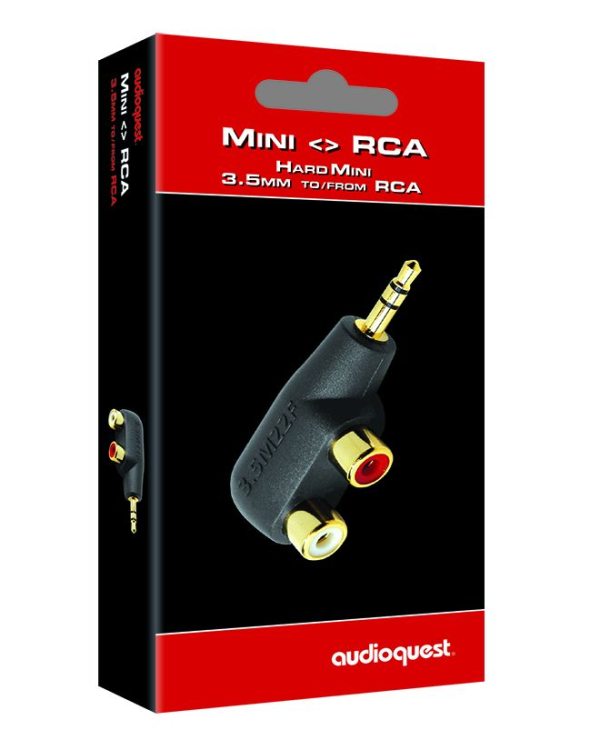 AudioQuest Hard Mini/RCA Adaptor 3.5mm 轉 RCA 轉接頭｜3.5mm 公頭轉雙 RCA 母頭 AudioQuest Hard Mini RCA,Hard Mini RCA Adaptor,3.5mm轉RCA,3.5mm公轉RCA母,雙RCA母轉接頭,AudioQuest轉接頭
