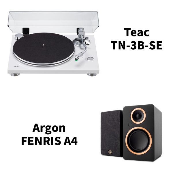 黑膠入門標準組合 | TEAC TN-3B-SE 黑膠唱盤＋Argon ENRIS A4 主動式喇叭 