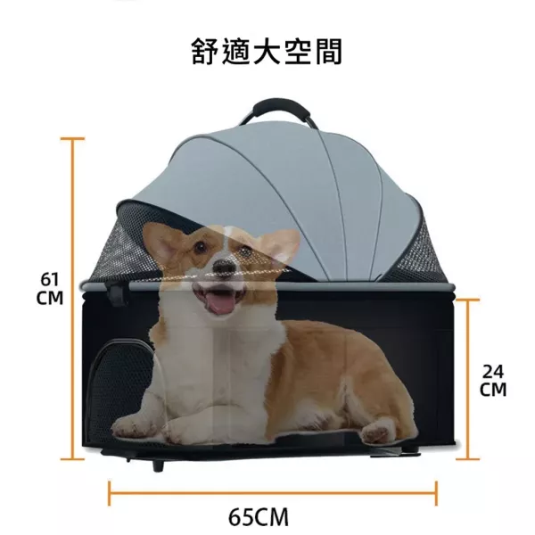 【AOYI奧藝】（免運）特大座艙可拆卸寵物推車(附贈杯架) 寵物外出推車(狗狗推車 貓咪推車 承重25KG 可上三鐵） 寵物推車、狗狗推車、貓咪推車、可上三鐵推車、大空間寵物推車、可折疊寵物推車、奧藝推車、輕巧寵物推車