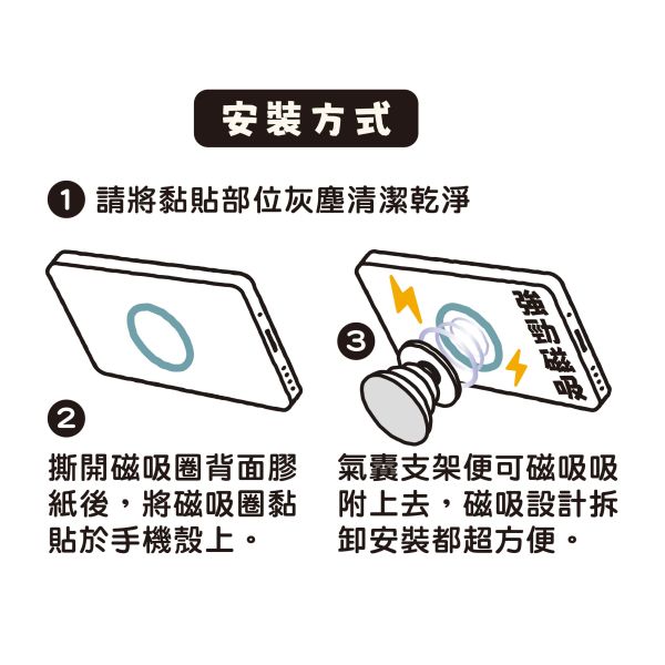 「小呸角系列」- 磁吸氣囊支架/CZC-023 